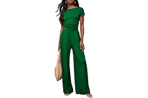 DISCIPBUSH 2 Piece Sets for Women Summer Crop Tops, Wide Leg Palazzo Pants Matching Lounge Sets for Women Vacation Outfits