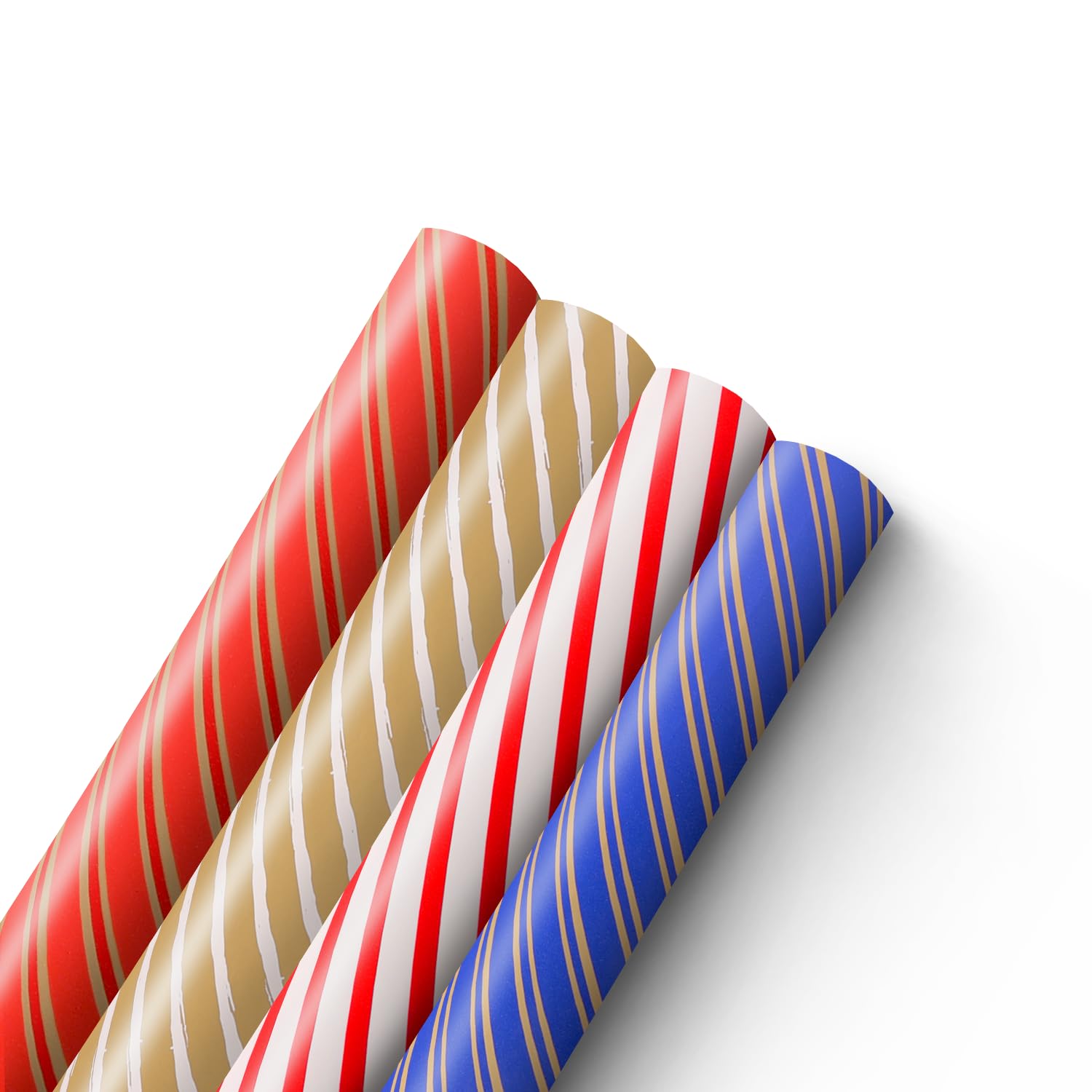 Kraft & Co 4 pack 44cm x 5M of Gift Wrapping Paper, Quality Festive Designed Kraft Paper, Eco-Friendly, Recyclable Wrapping Paper Ideal for Gifts, Arts & Crafts (20M Total) - Classic