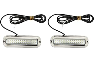Marine LED Lights, Waterproof Boat Marine LED Underwater Lights 42LEDS Underwater LED Light for Yacht Boat Transom Lights (Br