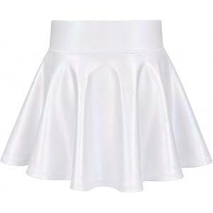 Stelle Girls Metallic Skirt with Short High Waisted Skort 6-15 Years | Sparkly Shiny, Stretchy Comfortable, Cheer, Dancewear,