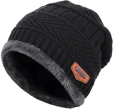 mens fleece lined winter hat