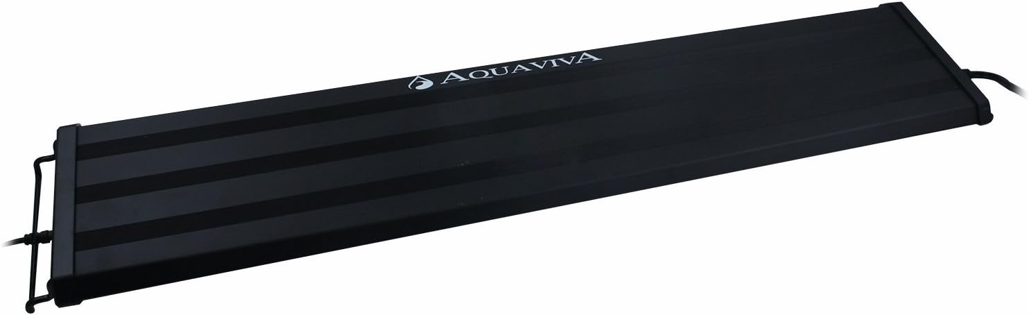 AQUAVIVA Freshwater Aquarium White & Blue Dimmable 12W LED Light Fixture w/ Remote Control & Adjustable Arms