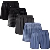 BAMBOO COOL Mens Boxers Short Classic Fit Soft Casual Underwear Loose Breathable Boxer Shorts for Men