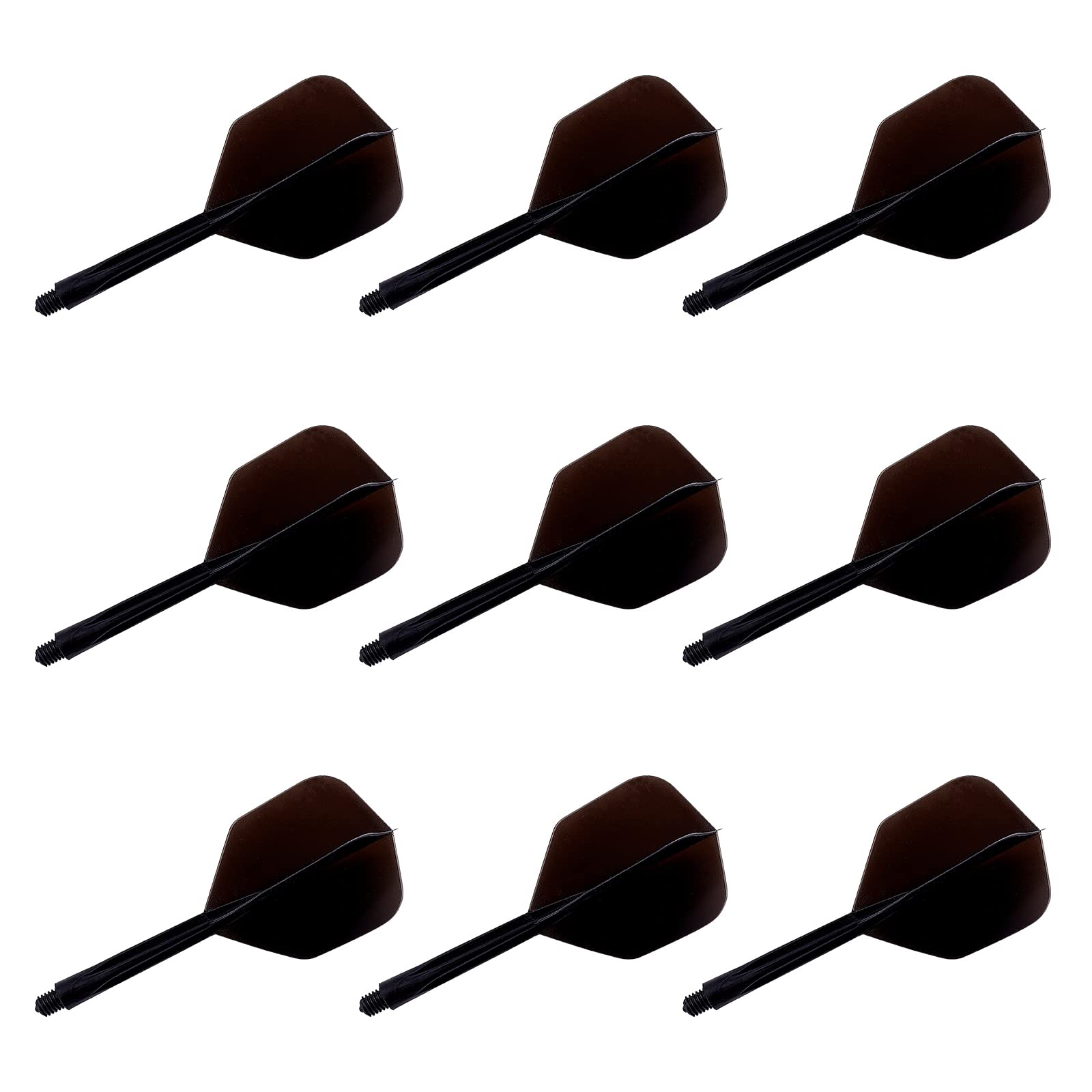 SUPERFINDINGS 27pcs Black Integrated Dart Shaft Plastic Pear Dart Shafts Grip Shafts Standard Dart Flights Accessories Kit Flights and Shafts Combo Kit Flight Packs