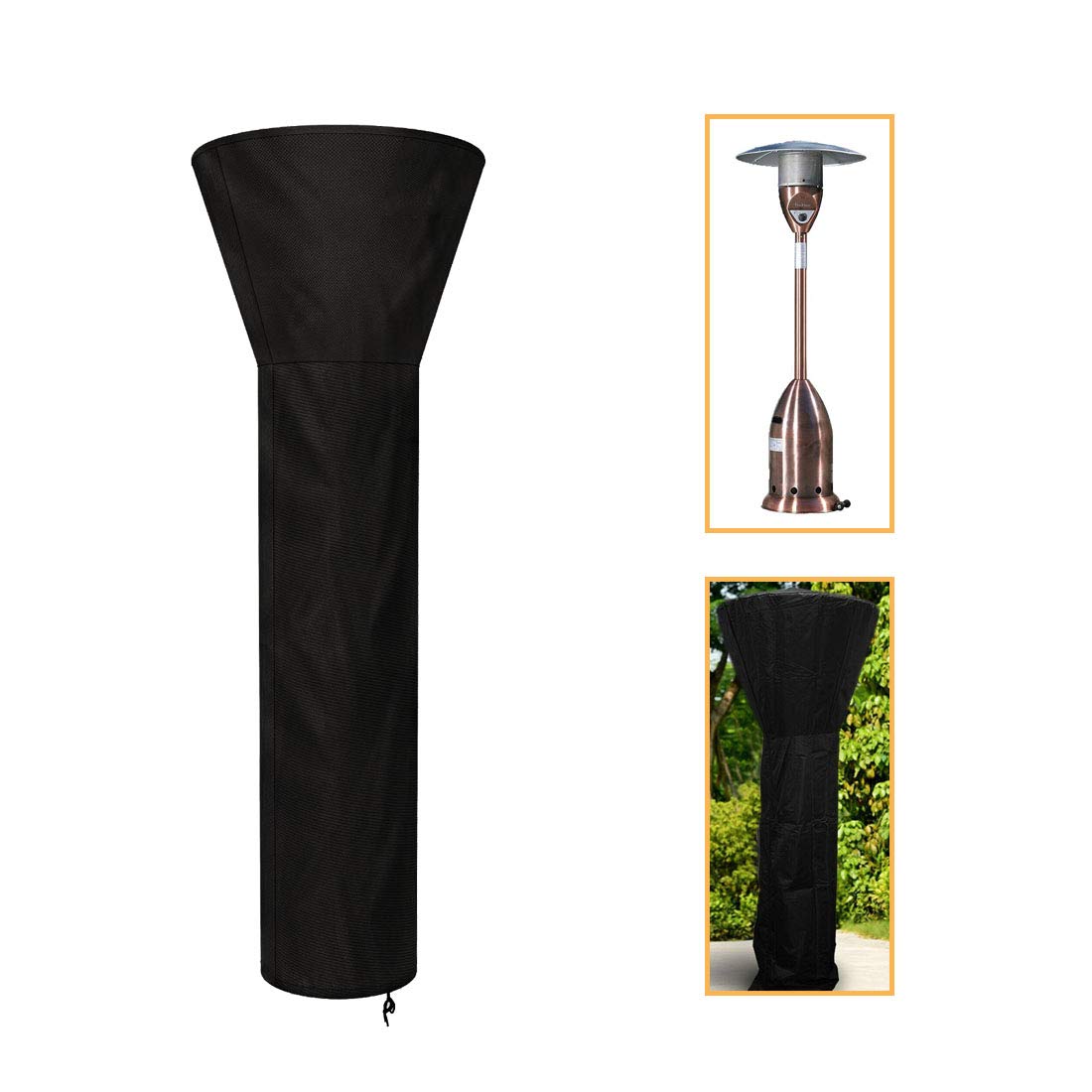 ELR Patio Heater Cover 89Inch Tall Waterproof Round Stand Up Patio Electric Heater Cover Protector for Outdoor Garden Veranda Round Furniture Cover Dome Heaters (89x41.3x27.3 INCH)