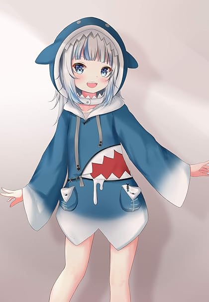 Amazon Co Jp Earlfamily 13cm Gawr Gura がうるぐら 車ステッカー ｑ漫画シール アニメステッカー 可愛い 防水シール Pvc材質 ステッカー 防水 グラフィティ スーツケースシール 手帳テープ 携帯 推奨人気新品 青色 パソコン 周辺機器