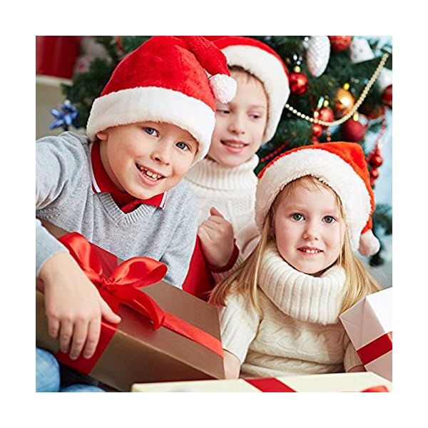 Glitzhome Traditional Red Plush Santa Christmas Hat - Image 8