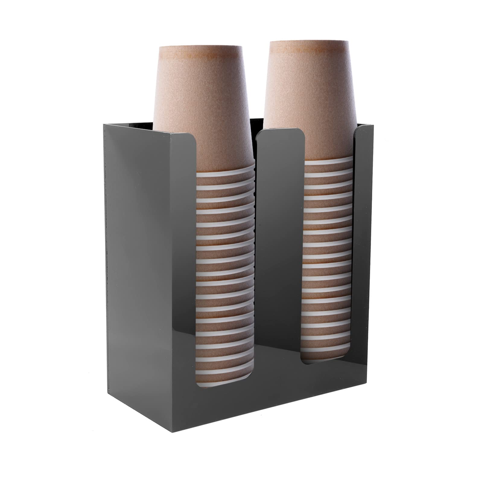Paper Cup Lid Holder Dispenser, Cup Storage Organizer, Disposable Cup Holder for Cafe Shop/Home/Wedding/Party/Buffet(2)