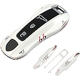 Aojezoor White Shark White Key Fob Cover Compatible with Porsche Cayenne 2018-2025 Panamera 2017-2024 911 2019-2023 Taycan 2019-2024 Compatible with Porsche Key Cover