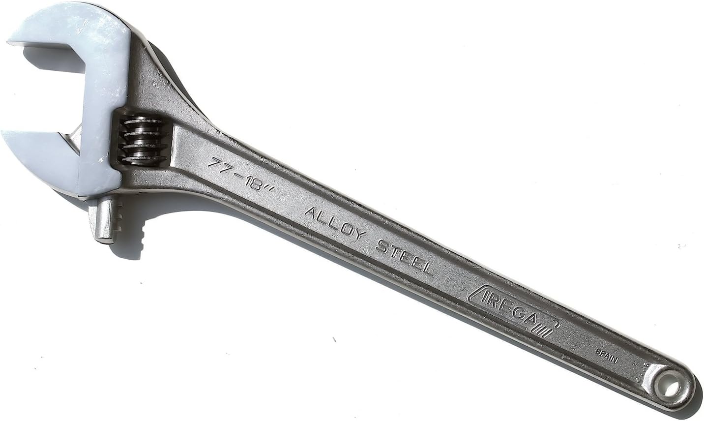 Irega 18" Adjustable Wrench, Triple-Chrome Finish, 77-18