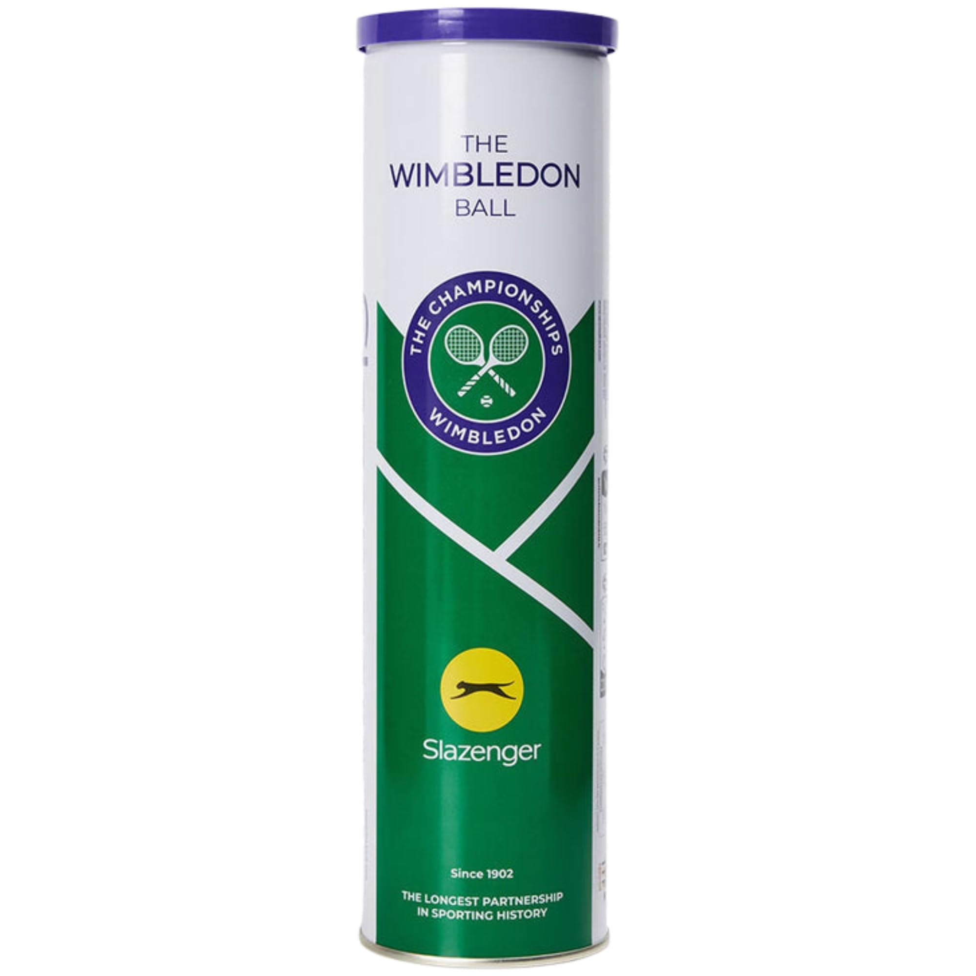 zaizah Slazenger Wimbledon Tennis Balls - Official Championship Ball - High-Performance, Durable, Suitable for All Court Types (Tin of 4)