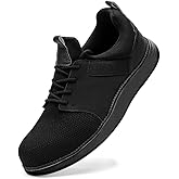 CLOAKA Men's Shoes Steel Toe Shoes for Men Mesh Slip On Work Casual Safety Walking Puncture Proof Sneakers