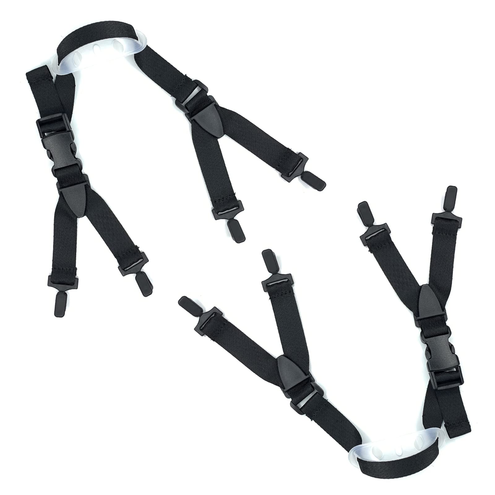 QBDIANGEN Safety Chin Strap, 2 Pcs Black, Compatible with Most Hard Hats, Adjustable Buckle, Soft Chin Cup, Easy Clip Design