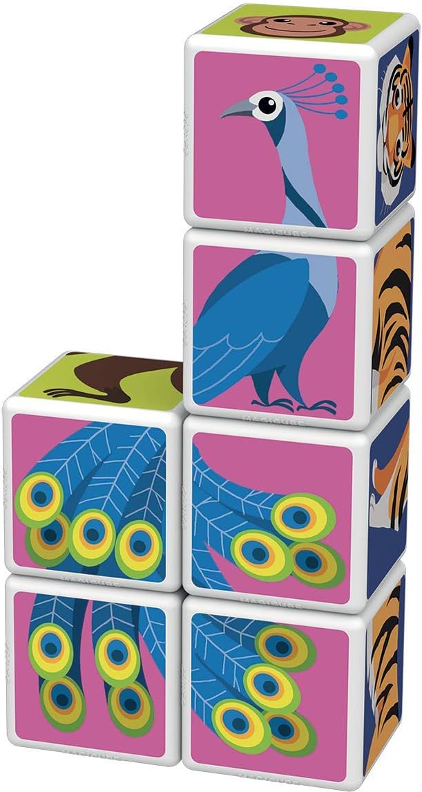 Geomag Magicube Jungle animals - 6 cubes - magnetic building set, Multicolor, Small - Image 5