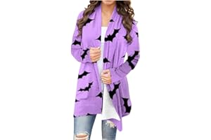 SDOHIG Halloween Cardigans For Women,Womens Fall Fashion Cardigan Jacket Funny Cute Print Outwear Casual Open Front Coat Tops
