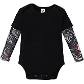 LYSMuch Toddler Baby Unisex Black Cotton Tattoo Sleeve Bodysuit Tops Infant Romper