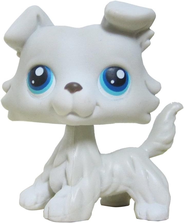 Meetsunshine LPS Toy,LPS Pet Collie Dog Blue Eyes Child Girl Figure Toy Loose White Doll