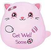 NIUBEHOHO Get Well Soon Plush Cat - Adorable Pink Cat Stuffed Animal Perfect Get Well Soon Gift for Girls 8 Inch