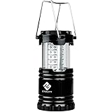 Etekcity Ultra Bright Portable LED Camping Lantern with 3 AA Batteries (Black, Collapsible)