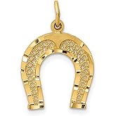 JewelryWeb 14k Yellow Gold Solid Polished Horseshoe Charm 19x15mm Pendant Necklace for Women
