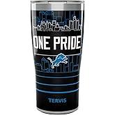 Tervis Traveler NFL Detroit Lions - Slogan Triple Insulated Tumbler Travel Cup Keeps Drinks Cold & Hot, 20oz, Stainless Steel