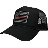 AC Racing USA American Flag Patch Snapback Trucker Mesh Cap - Black