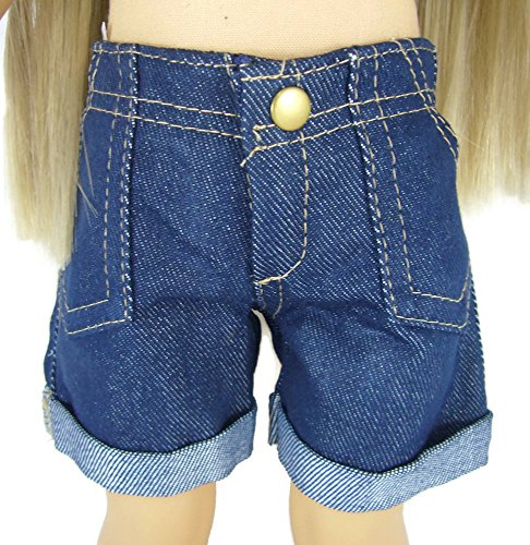 Denim cuffed shorts for 18" american girl by doll …