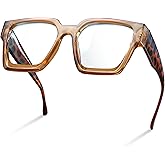 livho Oversized Eyewear Frame for Woman and Men - Rectangle Fashion Glasses for Computer, Chic Preppy Frame