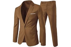 Cloudstyle Men's 2-Piece Suits Slim Fit 1 Button Dress Suit Jacket Blazer & Pants Set