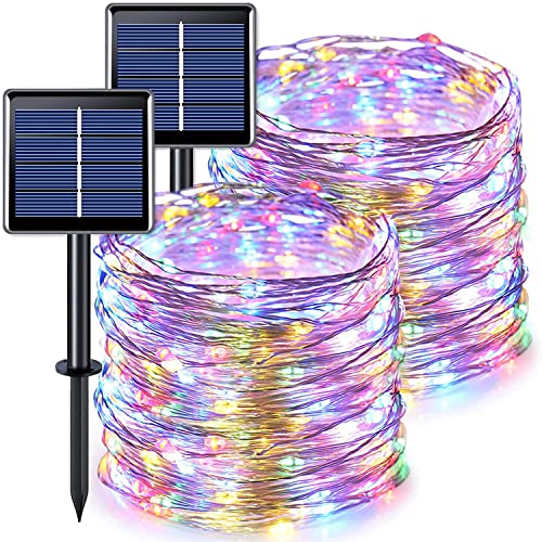 JMEXSUSS 2 Pack Solar Christmas Lights Outdoor Waterproof, Each 66ft