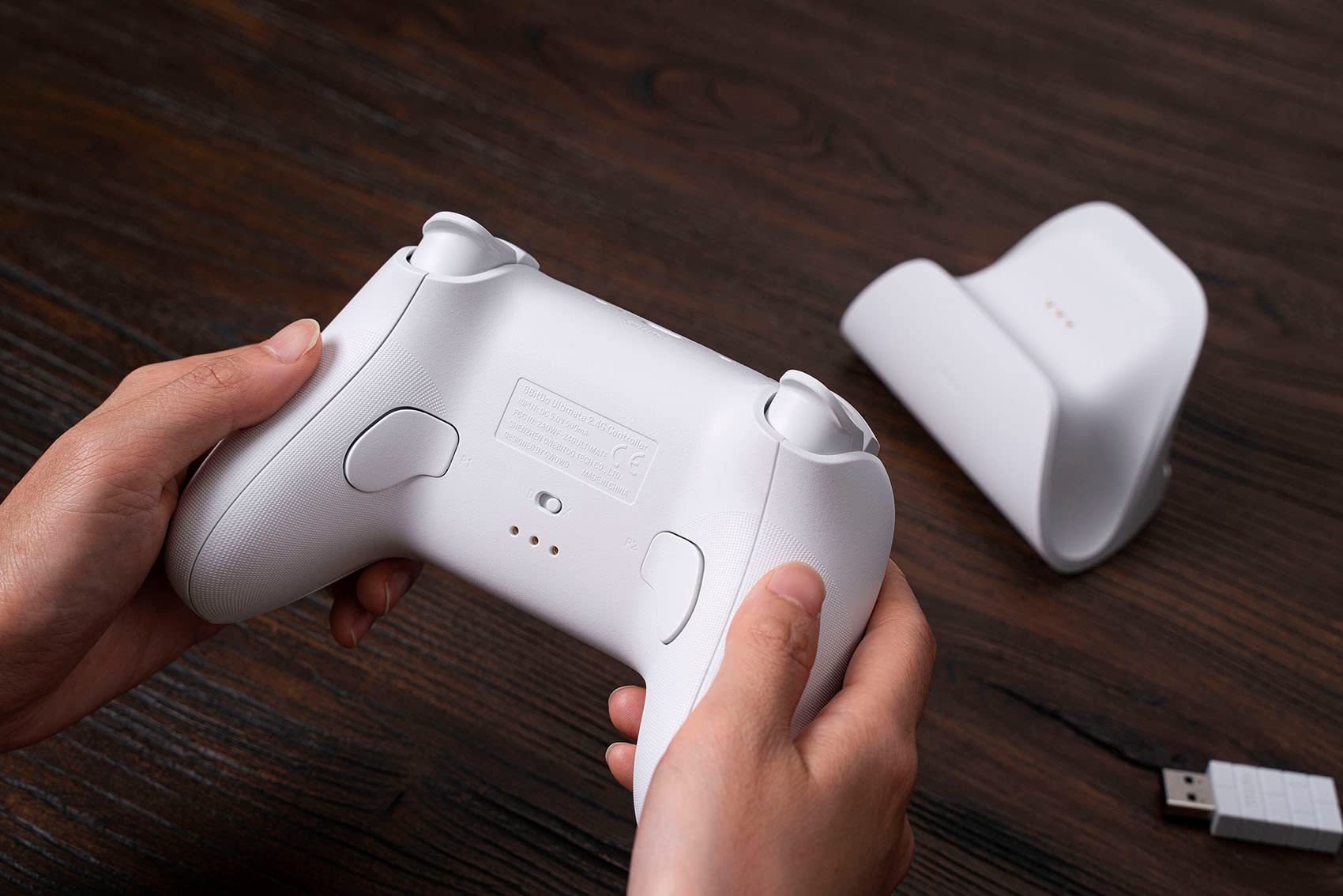 8Bitdo Ultimate 2.4G Wireless Controller, Hall Effect Joystick Update, Gaming Controller with Charging Dock for PC, Android, Steam Deck & Apple (White)