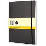Moleskine Classic Soft Cover Notebook, Squared, XL (7.5" x 9.75") Black - Soft Cover Notebook for Writing, Sketching, Journals
