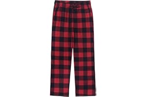 Spring&Gege Boys and Men Soft Flannel Pajamas Pants Plaid PJ Pants Lounge Long Bottoms