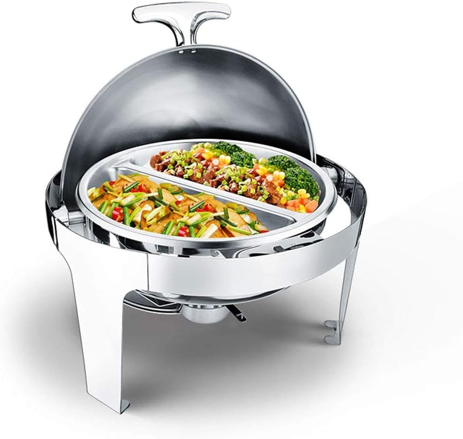 SupRovare Elektrischer Warmhaltebehälter 9L - Edelstahl Buffetwärmer Mit Glasdeckel