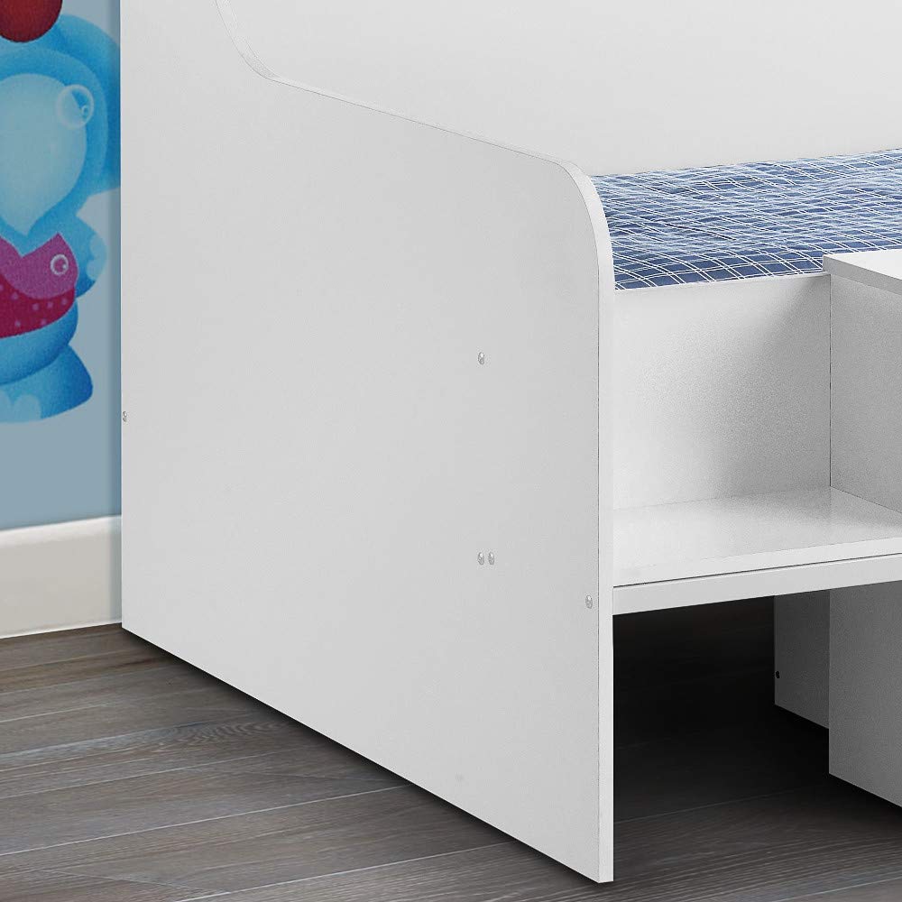Happy Beds Cabin Bed Low Sleeper White Storage Frame Bedroom Kids