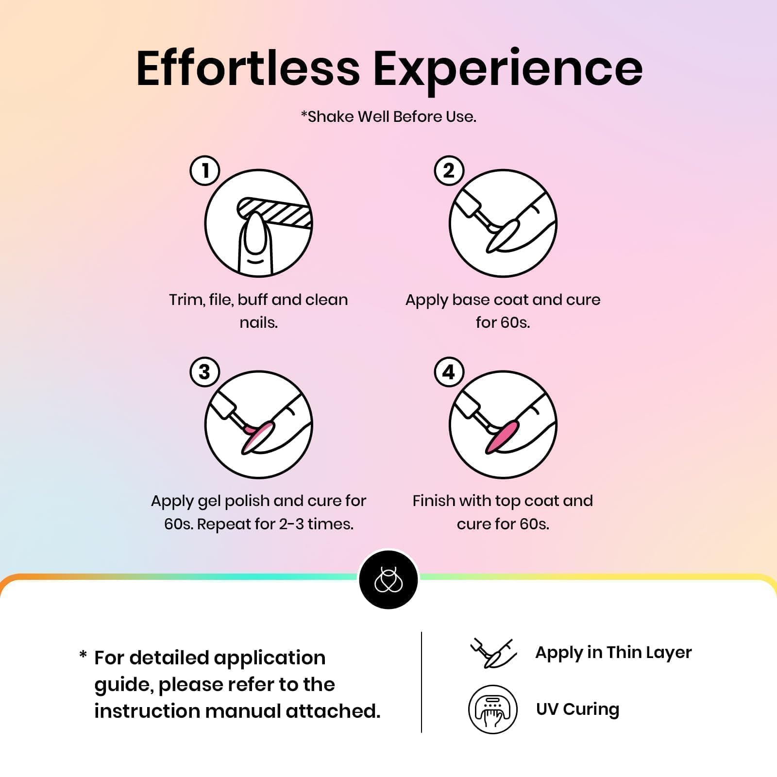 Beetles Gel Nail Polish Set 20 Colors White Black Nude Gel Polish with Gel Base Coat Matte&Glossy Gel Top Coat Trendy Colors Uv LED Lamp Gel Nails for Women - Image 6