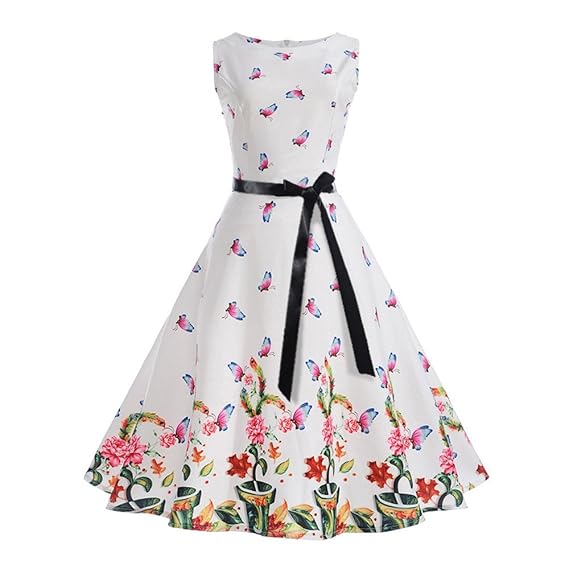 Amazon ワンピース レディース 袖なし バタフライ 花柄 プリーツ Amazon ワンピース レディース 袖なし バタフライ 花柄 プリーツ