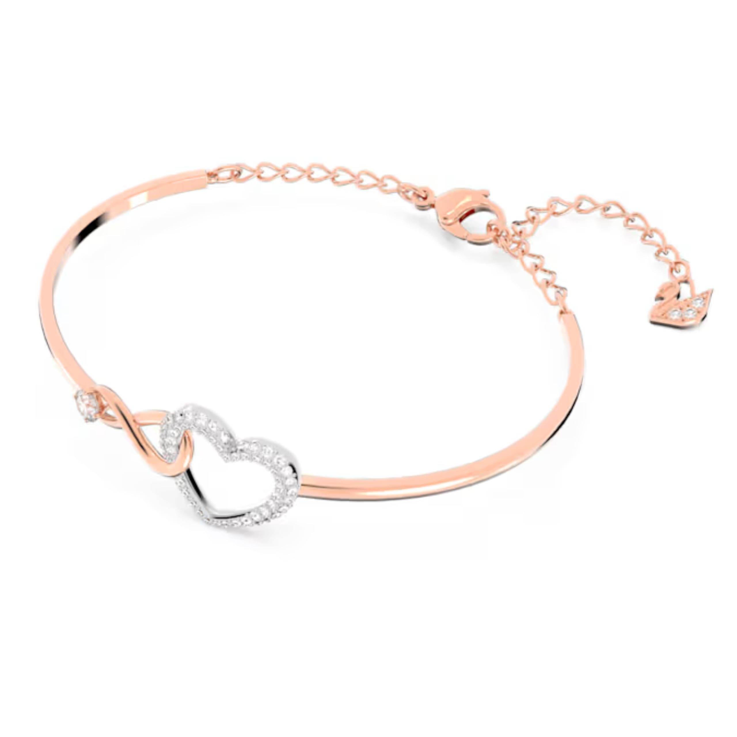 Swarovski Infinity Heart Jewelry Collection, Necklaces and Bracelets, Rose Gold & Rhodium Tone Finish, Clear Crystals