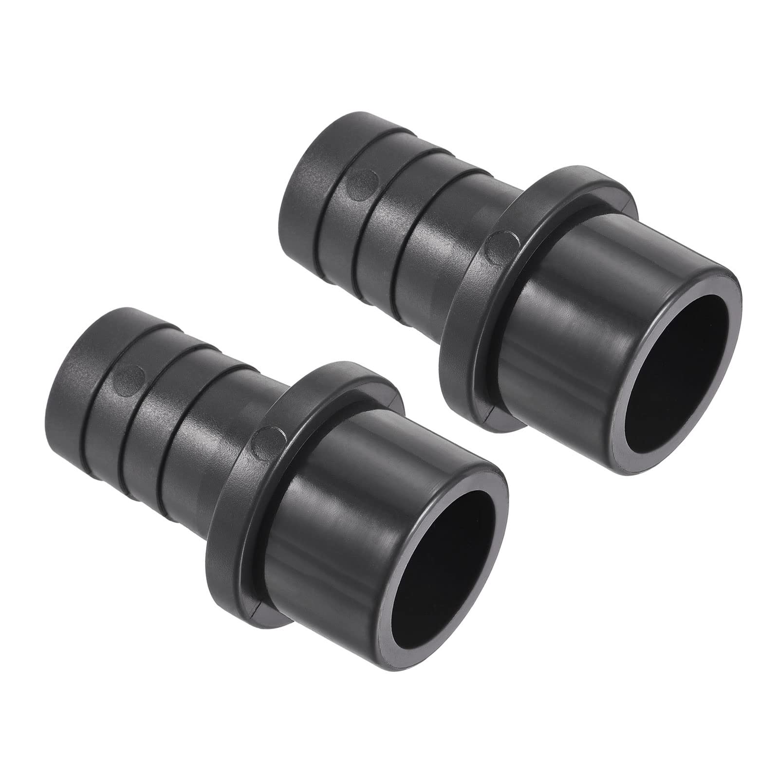 M METERXITY 2 Pack PVC Pipe Fitting - Water Tube Connector, 25mm Barb Straight Pipe Joint, Apply to Outdoor/Garden/Pool (OD 32mm, Black)
