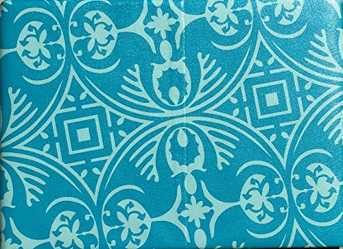 Vinyl Felt Backed Tablecloth, Thicker, Last Longer, Stain Resistant for Indoor and Outdoor - Medaillon Turquoise Theme (60 84)