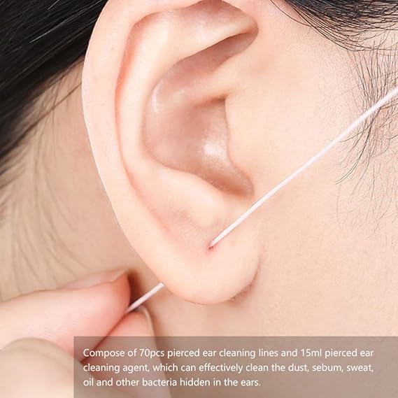 Amazon Com Holibanna 70pc Piercing Floss Ear Hole Cleaning Solution Piercing Aftercare Sterilization For Ear Belly Nose Beauty