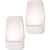 GE 30966 Lot de 2 veilleuses à LED à brancher avec détecteur de lumière automatique marche/arrêt automatique Blanc doux Écono