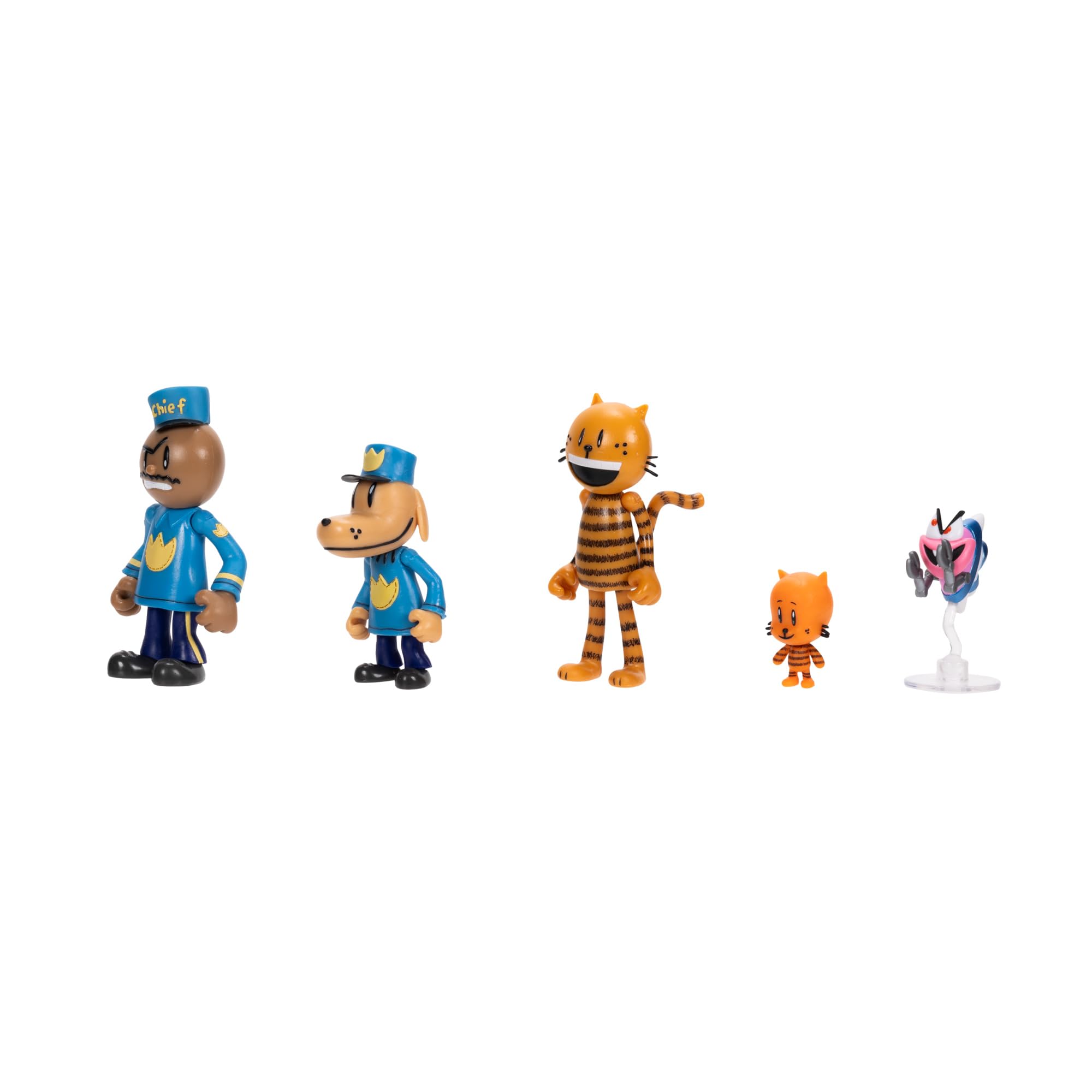 Dog Man Movie Action Figures Multipack Set, Includes 2.5 Inch Scale Figures - Inspired by The Dog Man Movie Toys, Lil Petey, Petey, Chief, and Flippy!