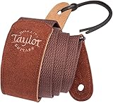 Taylor Guitars Web/Suede Strap, Chocolate/2 Clr Logo