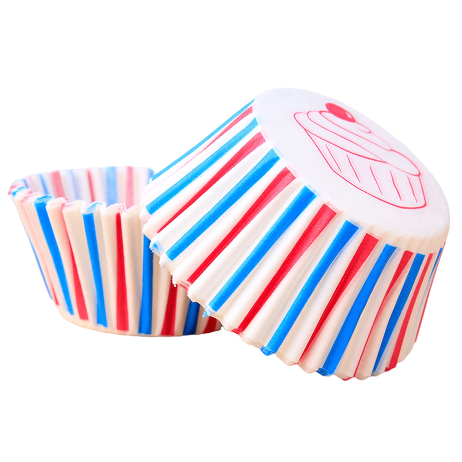 100p Small Red Blue White Paper Cupcake Cases King Charles Coronation Decorations Baking Cups,Cupcake Cases for Baking,Mini Muffin Wrappers Cases Muffin Cup,Baking Case for Coronation Party Decoration