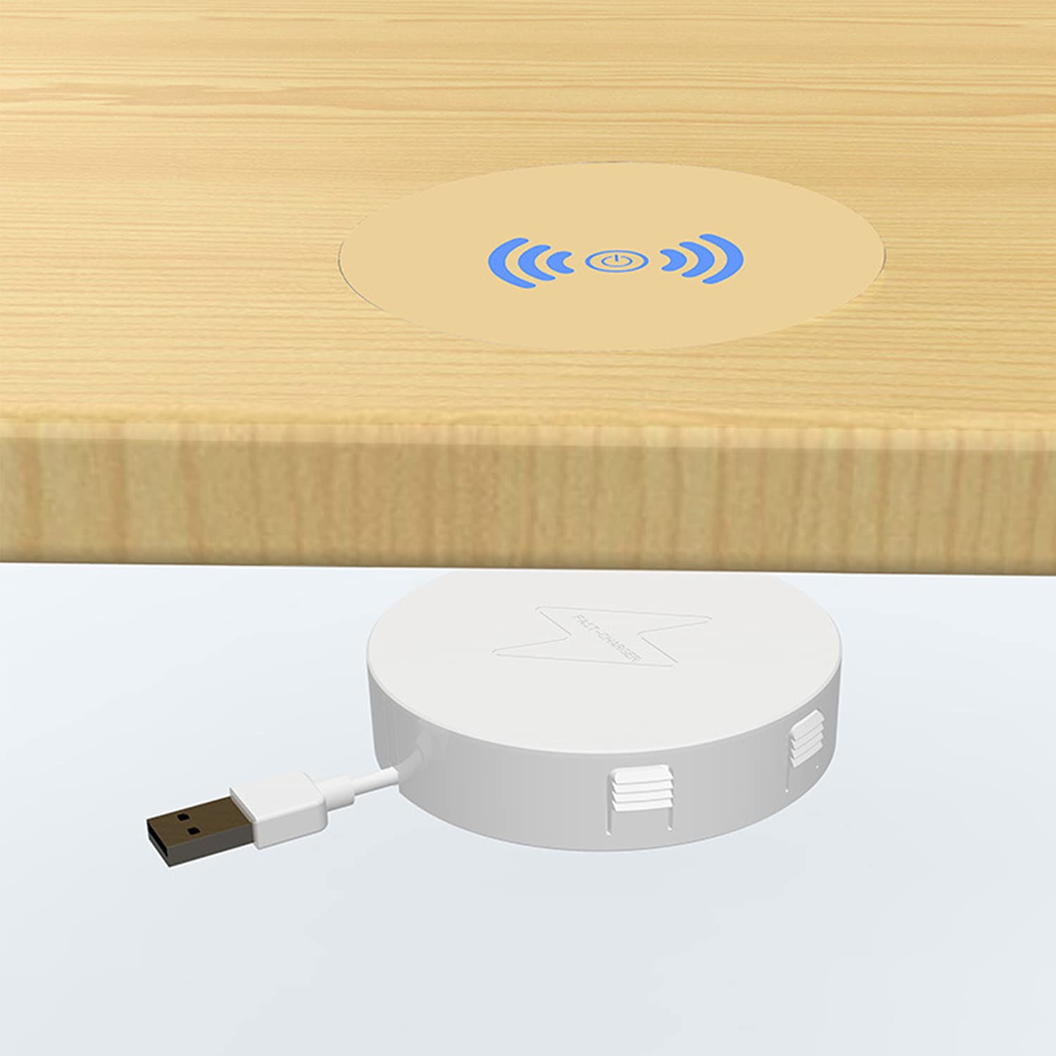 Long Distance Invisible Wireless Charger, USB3.0 QI Standard Wireless Fast Charging Station 10W 7.5W 5W (Maximum Charging Distance 2cm), Compatible with iP-h one 12,11 etc