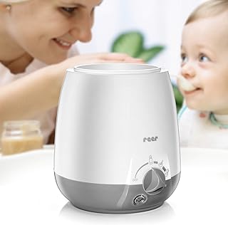 reer Babykostwärmer Simply Hot für Fläschchen und Gläschen, mit Warmhaltefunktion, Weiß/Grau