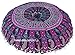 Boho Room Decor Aesthetic: Vintage Indie Purple 32 Inches Indian Mandala Round Pillows Meditation Cushion Cover, Perfect for Cottagecore, Dorm Room & Funky Apartment Hippie Room Decor (Purple 4)