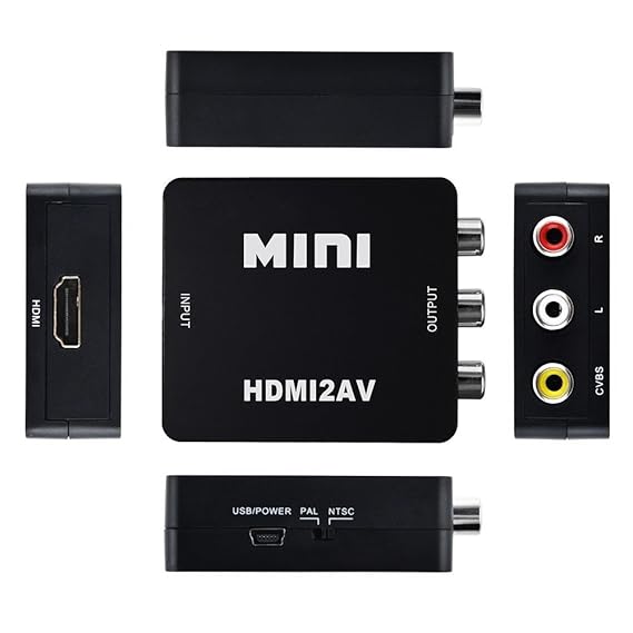 HDMI Konverter, ELEGIANT HDMI Video Audio R/L Konverter Wandler Adapter Converter HDMI zu AV CVBS (Cinch/Composite AV/CVBS/RC