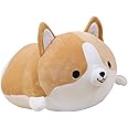 Corgi Dog Plush Pillow, Soft Cute Shiba Inu Akita Stuffed Animals Toy Gifts (Brown, 11.8 in)